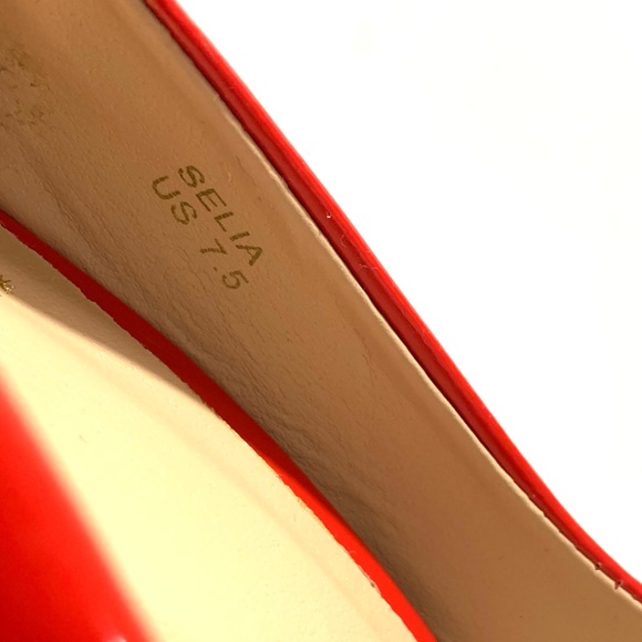 “Selia” Bright Red Patent Peep Toe Pump, 7.5 - Picture 5 of 8